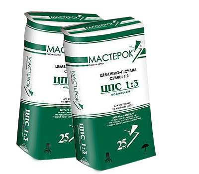 Цементно-песчаная смесь Мастерок 25 кг.